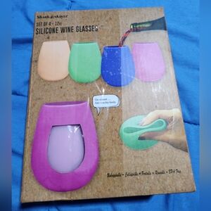 Shark Skinzz Glass/Silicone Wine Glasses Set Of   4